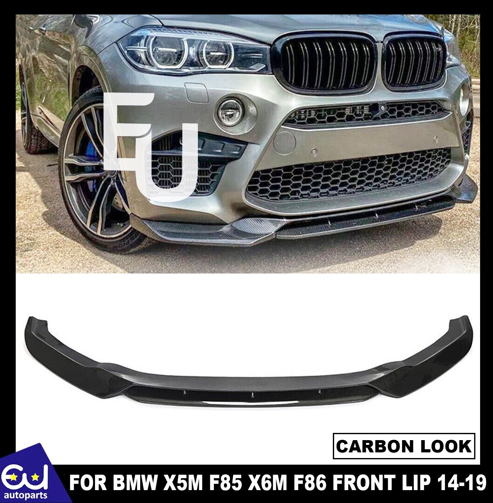 FOR BMW X5M F85 X6M F86 FRONT LIP SPLITTER SPOILER BUMPER CARBON 2014-2019
