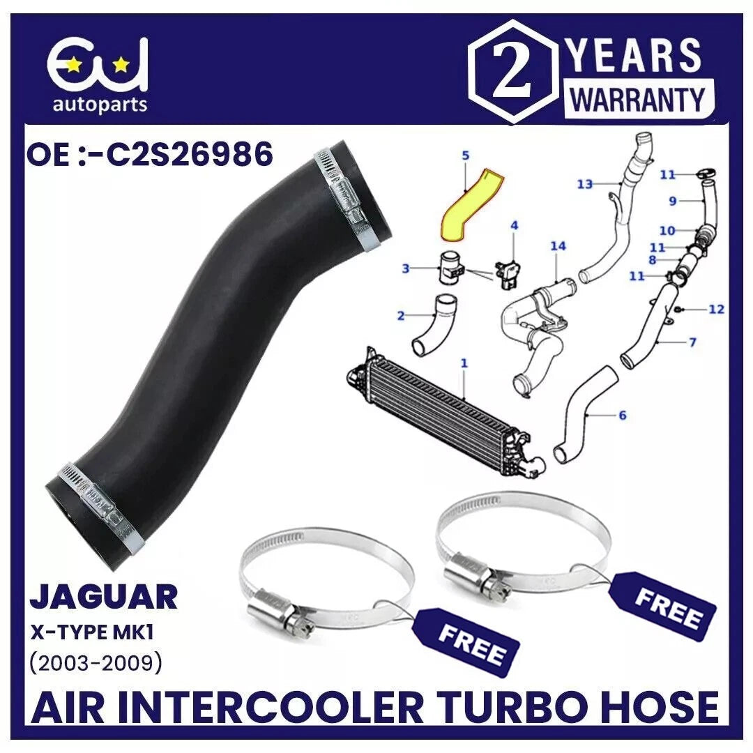 INTERCOOLER TURBO BOOST HOSE PIPE FOR JAGUAR X-TYPE 2.0D 2.2D 2003-2009 C2S26986