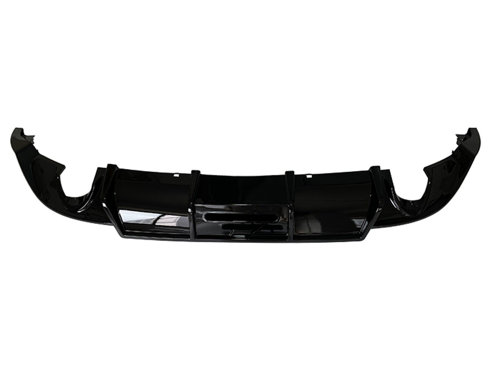 FOR VW GOLF GTD GTI TSI TDI MK7.5 REAR DIFFUSER GLOSS BLACK VALANCE LIP WITH LED