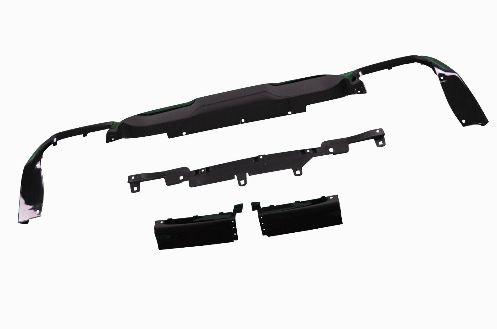 FOR BMW 2 SERIES F44 GRAN COUPE REAR DIFFUSER WITH TAILPIPES LIP GLOSS BLACK 20+