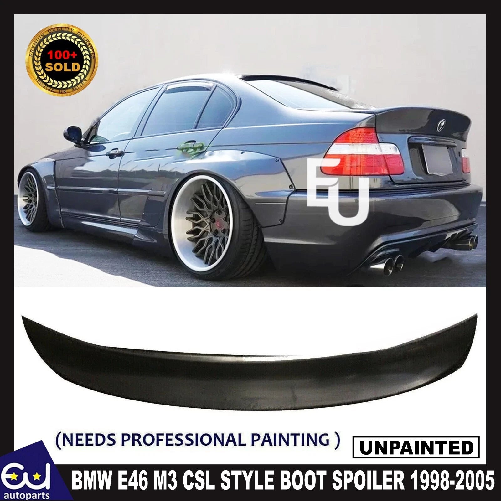 REAR BOOT SPOILER TRUNK DUCKTAIL FOR BMW E46 M3 CSL LOOK 1998-2005 4 DOOR SALOON