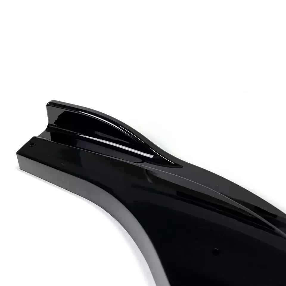 FOR BMW 5 SERIES E60 E61 M SPORT GLOSS BLACK FRONT SPLITTER LIP 2004-2010