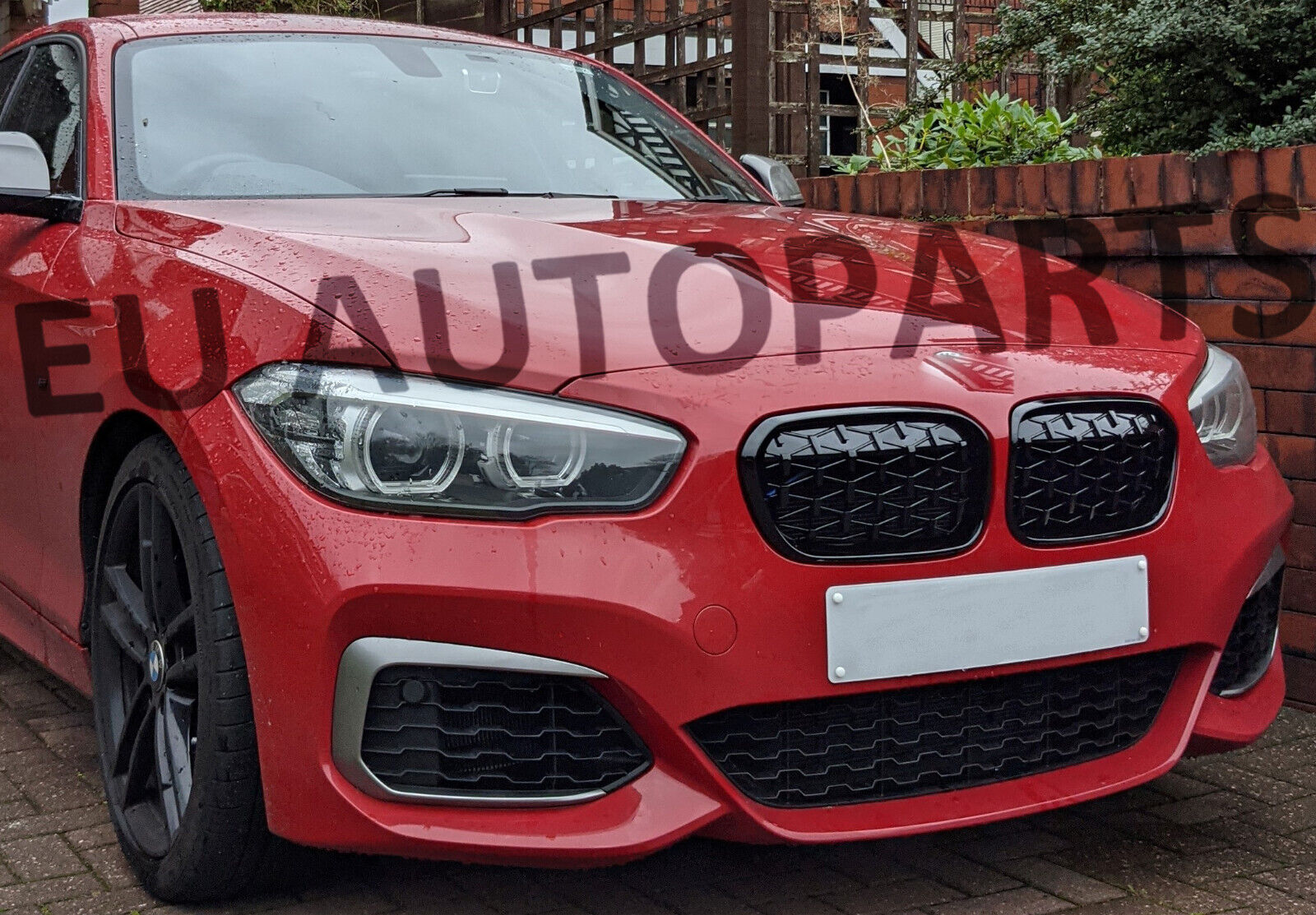 FOR BMW 1 SERIES F20 F21 GLOSS BLACK FRONT KIDNEY DIAMOND GRILL GRILLE 11-14