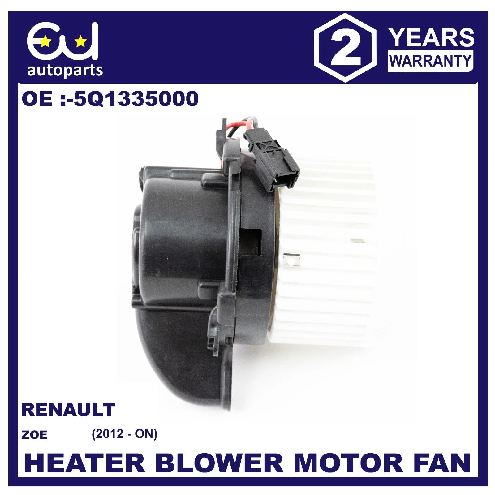 HEATER BLOWER MOTOR FAN FOR RENAULT ZOE BFM MK1 RHD 2012+ 5Q1335000 272103334R