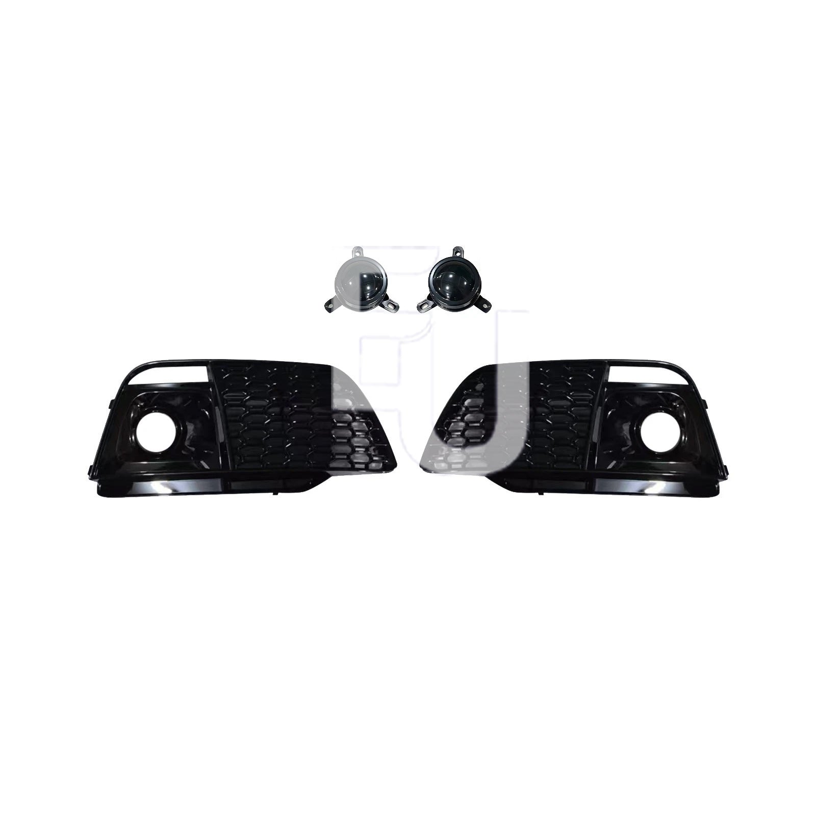 RSQ5 LOOK FRONT FOG LIGHT LAMP HONEYCOMB GRILLE COVER FOR AUDI Q5 SQ5 18-20