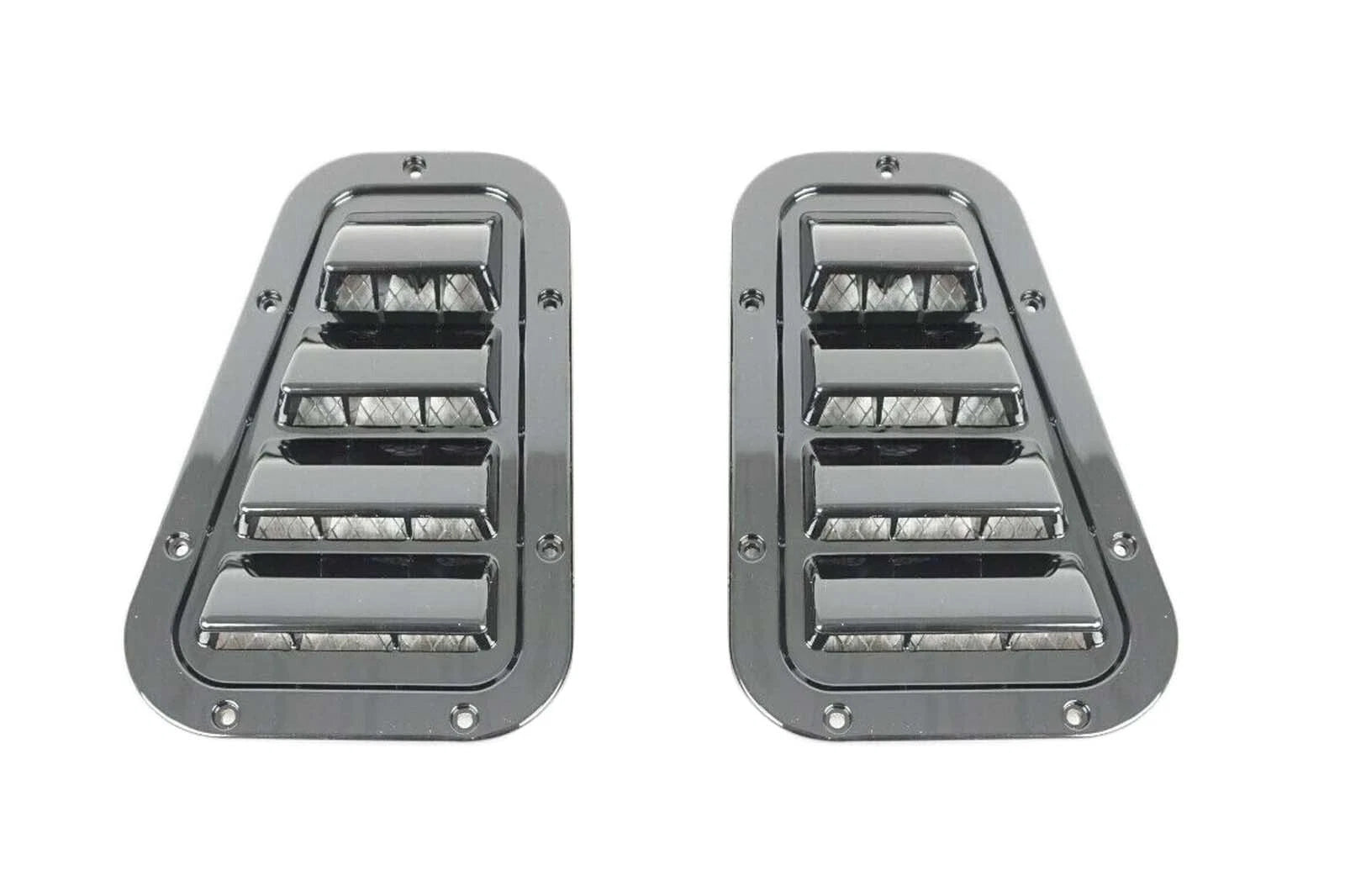 FOR LAND ROVER DEFENDER 90 110 TOP AIR INTAKE VENTS GLOSS BLACK WING BONNET SET
