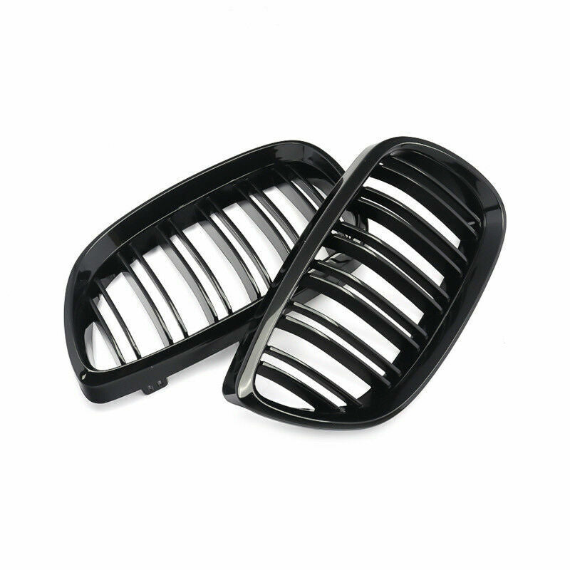 FOR BMW 3 SERIES E92 E93 M3 COUPE KIDNEY TWIN GRILL GRILLE GLOSS BLACK 07-10