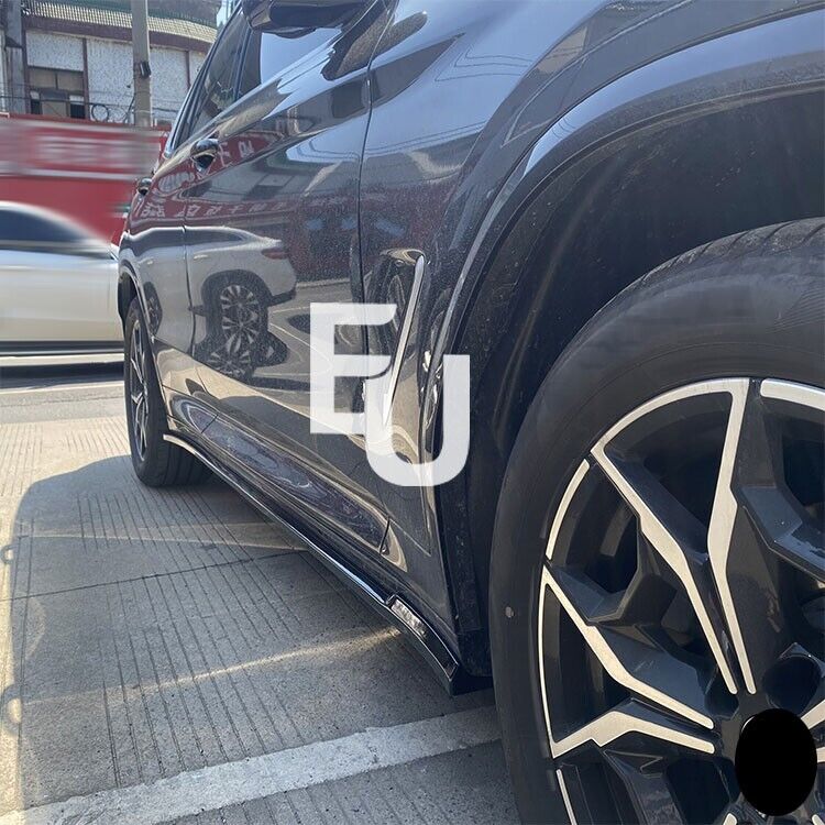 FOR BMW X3 X3M G01 X4 X4M G02 SIDE SKIRT SKIRTS EXTENSION BLADES GLOSS BLACK 18+