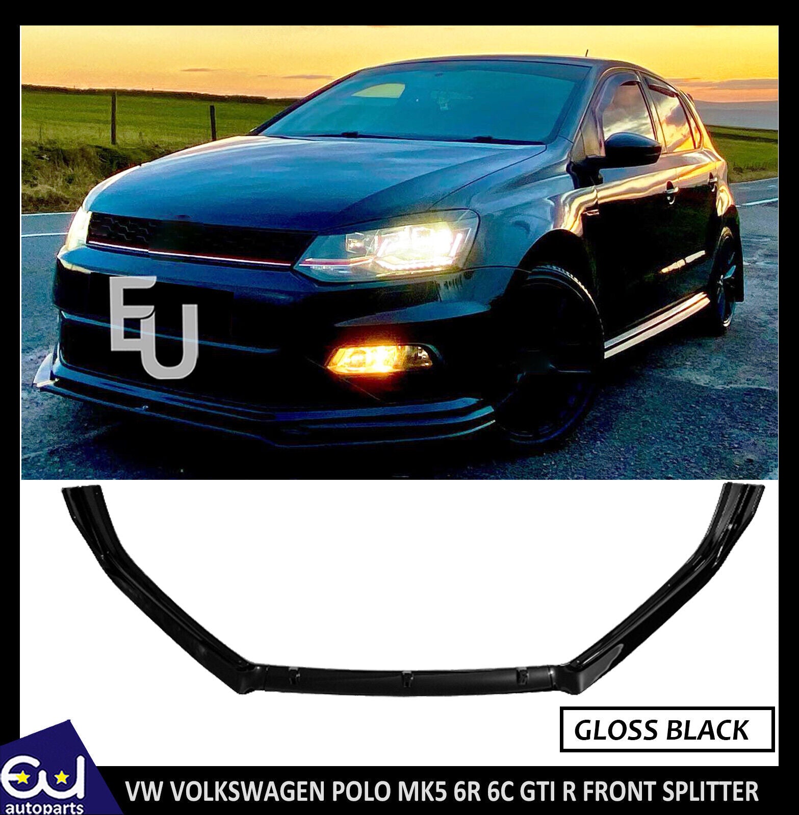 thumbnail image 2 of Glossy Black Front Splitter Spoiler Lip For Lexus IS200t & IS300 (2017-2020) By Superbautoparts 2 of 5