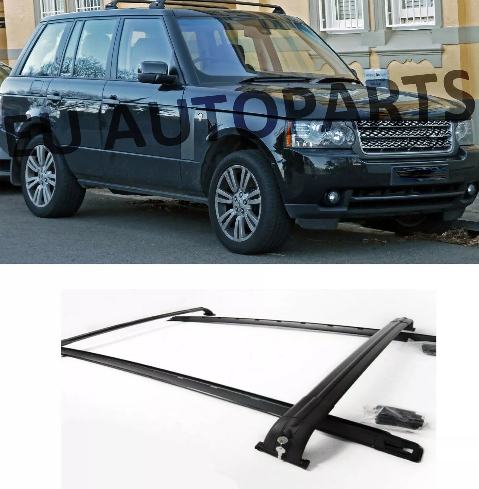 FOR RANGE ROVER VOGUE L322 02-12 BLACK ROOF RAIL RAILS RACK CROSS BARS OEM STYLE