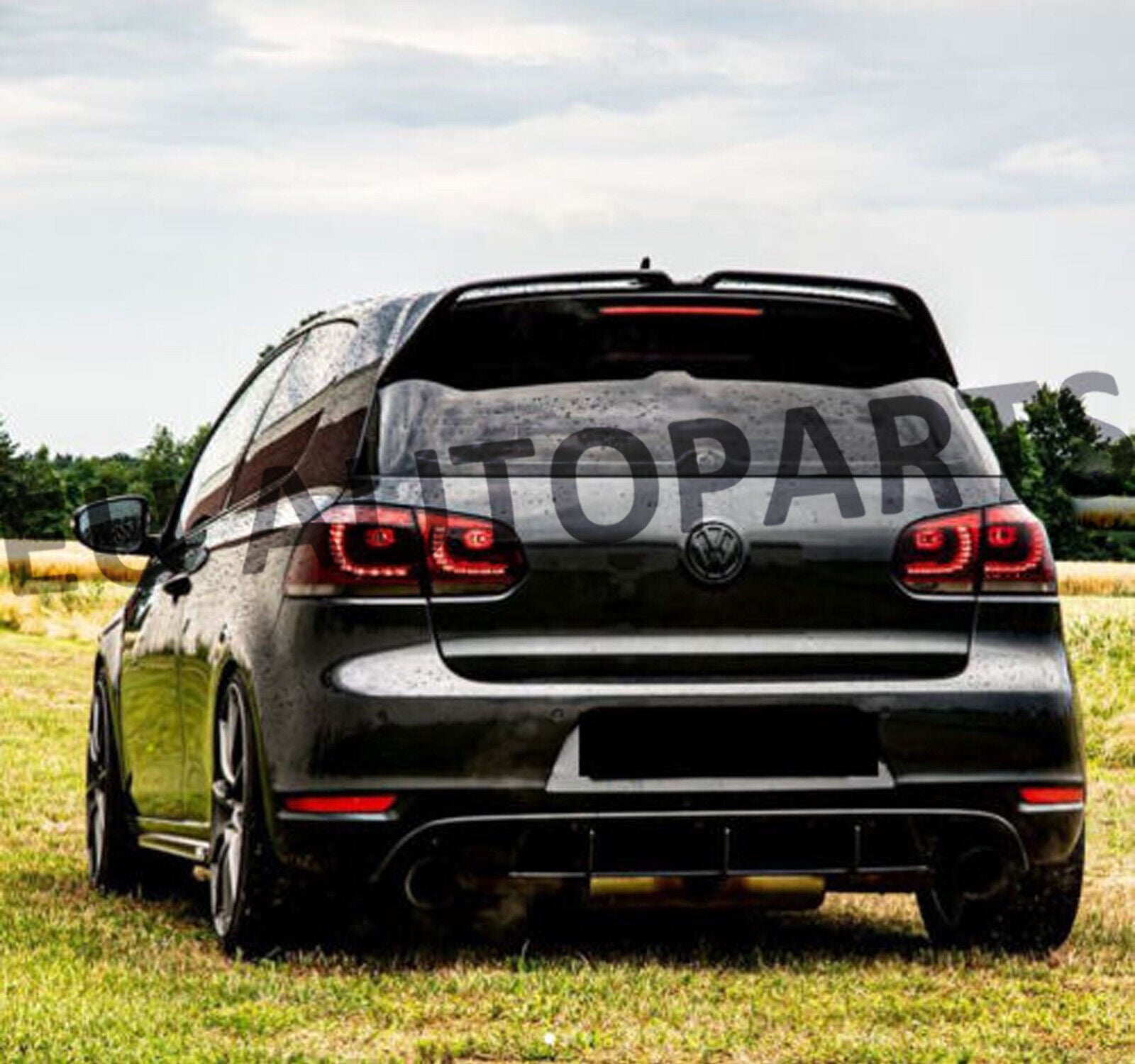 REAR ROOF BOOT SPOILER FOR VW GOLF MK6 GTI GTE R OETTINGER STYLE 08-2013 BLACK