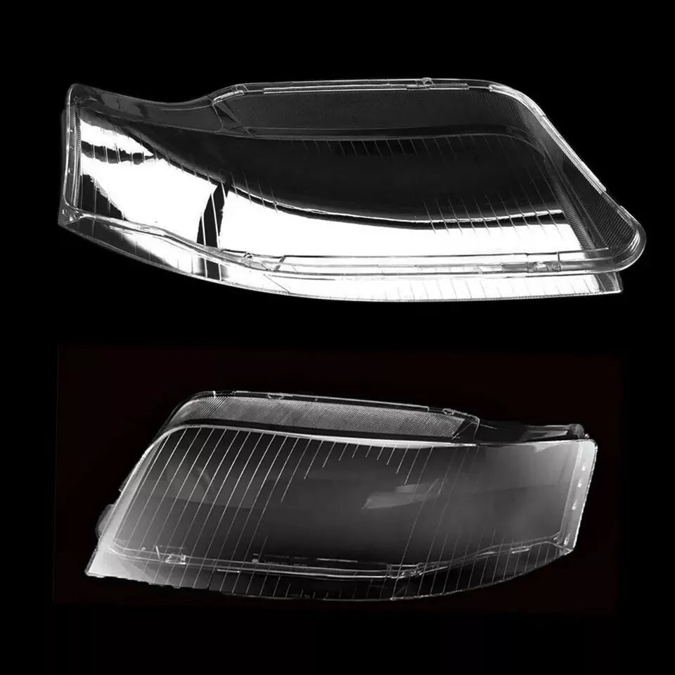 FOR AUDI A6 C5 LEFT RIGHT SIDE PAIR FRONT HEADLIGHT HEADLAMP LENS COVER 2003-05