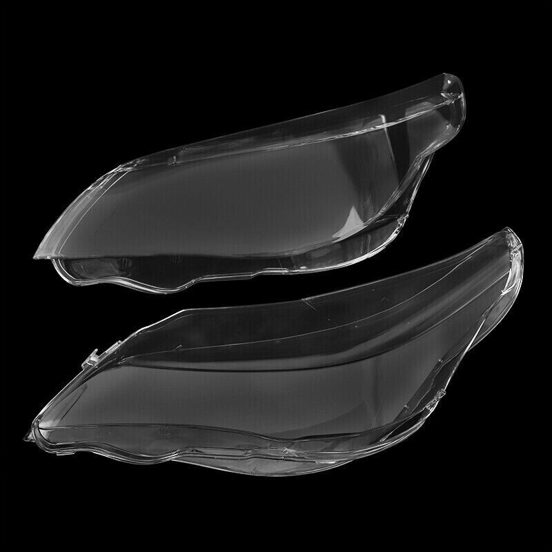 PAIR LEFT & RIGHT HEADLIGHT LENS COVER HEADLAMP SHELL FOR BMW 5 SERIES E60 E61