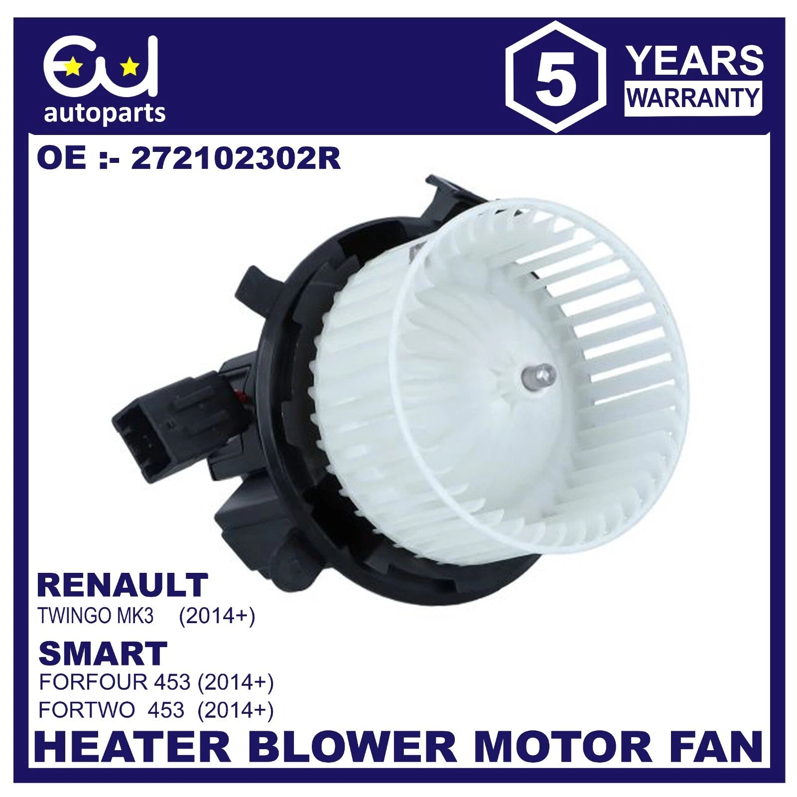HEATER BLOWER MOTOR FAN FOR RENAULT TWINGO MK3 SMART FORTWO FORFOUR 453 0.9 1.0