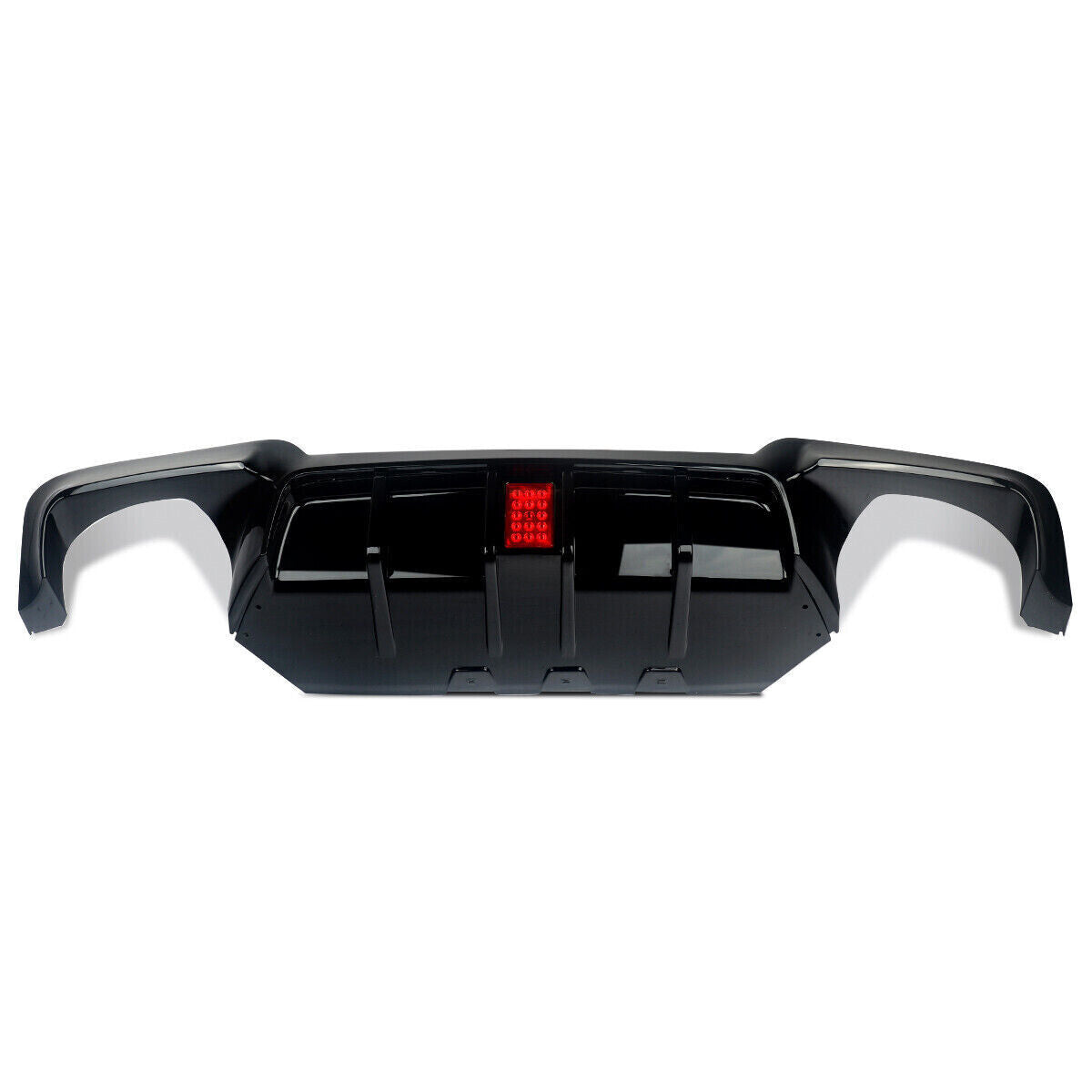 FOR BMW F10 F11 5 SERIES REAR DIFFUSER BUMPER VALANCE WITH LED M-SPORT GLOSS BLK