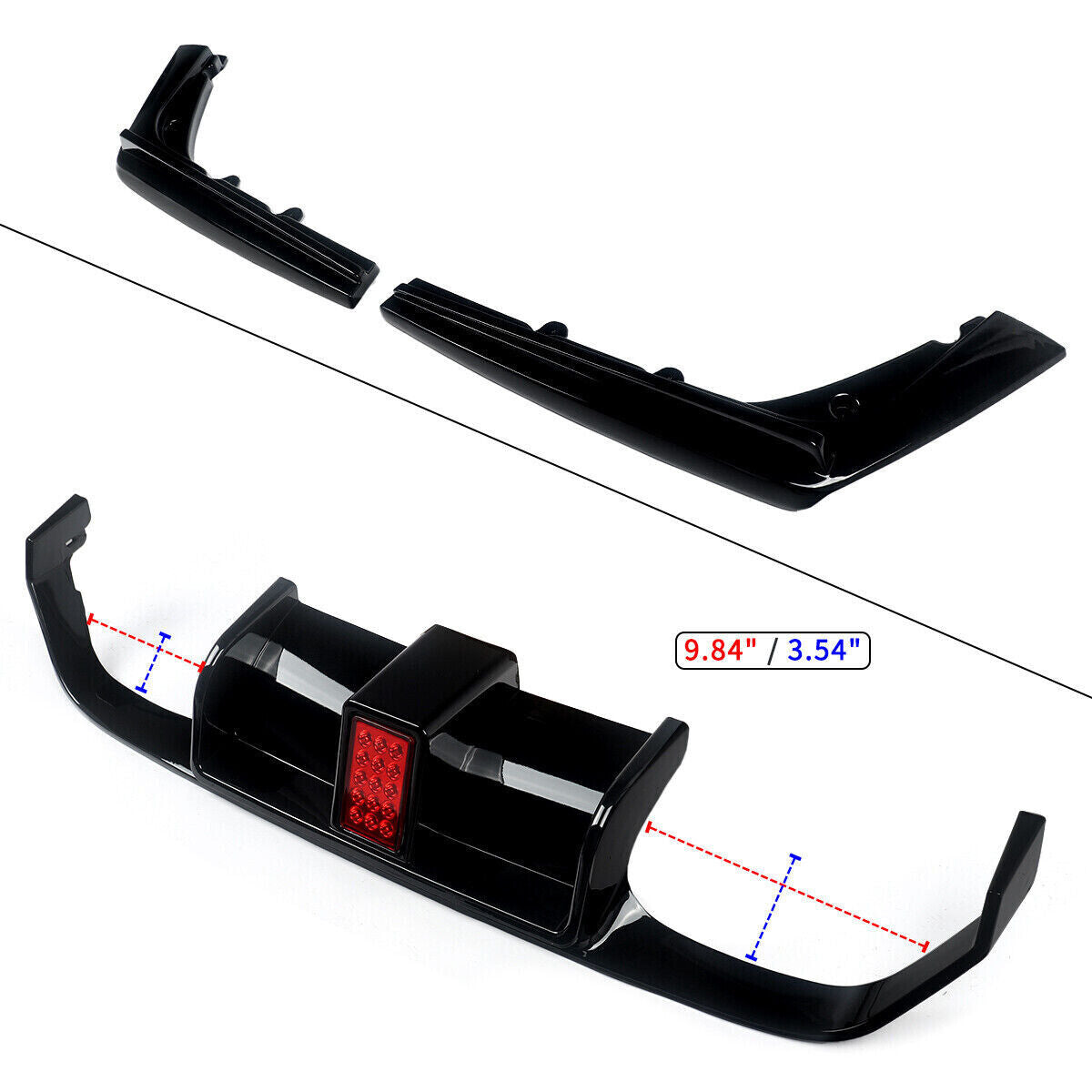 FOR BMW M3 M4 F80 F82 F83 F1 STYLE REAR DIFFUSER WITH LED GLOSS BLACK 2013-2020