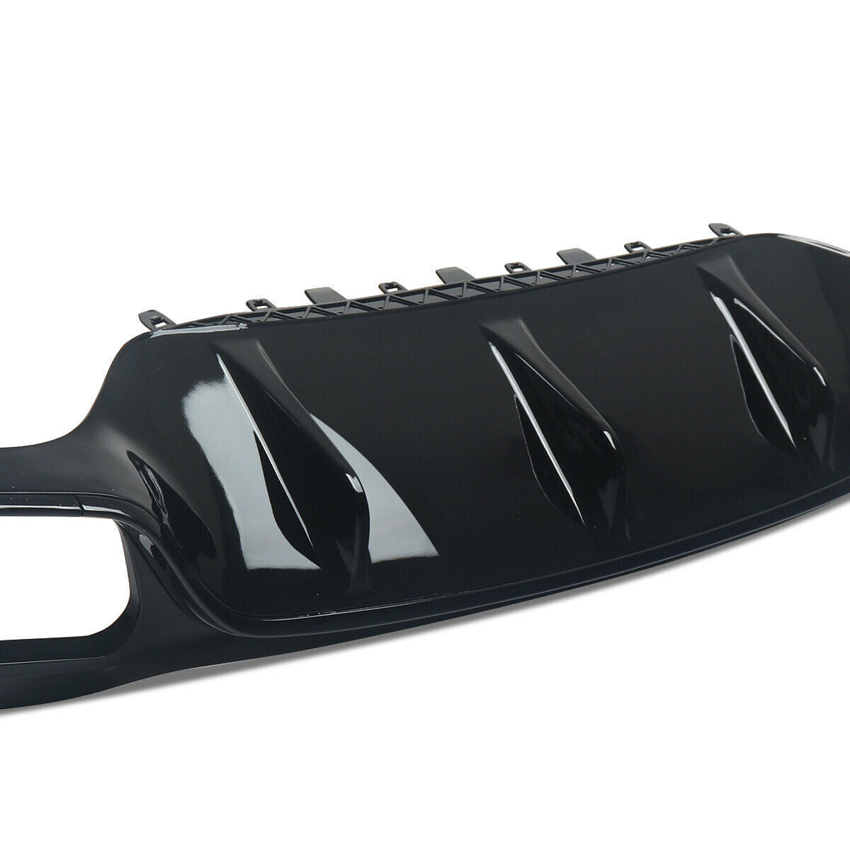 FOR MERCEDES E CLASS W213 E53 LOOK AMG REAR BUMPER DIFFUSER W/ TAILPIPES BLACK