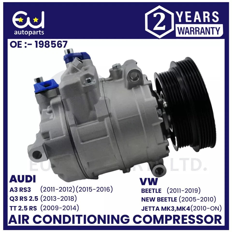 AIR CONDITIONING A/C COMPRESSOR FOR AUDI A3 Q3 TT VW BEETLE JETTA 2.5 1K0820808C