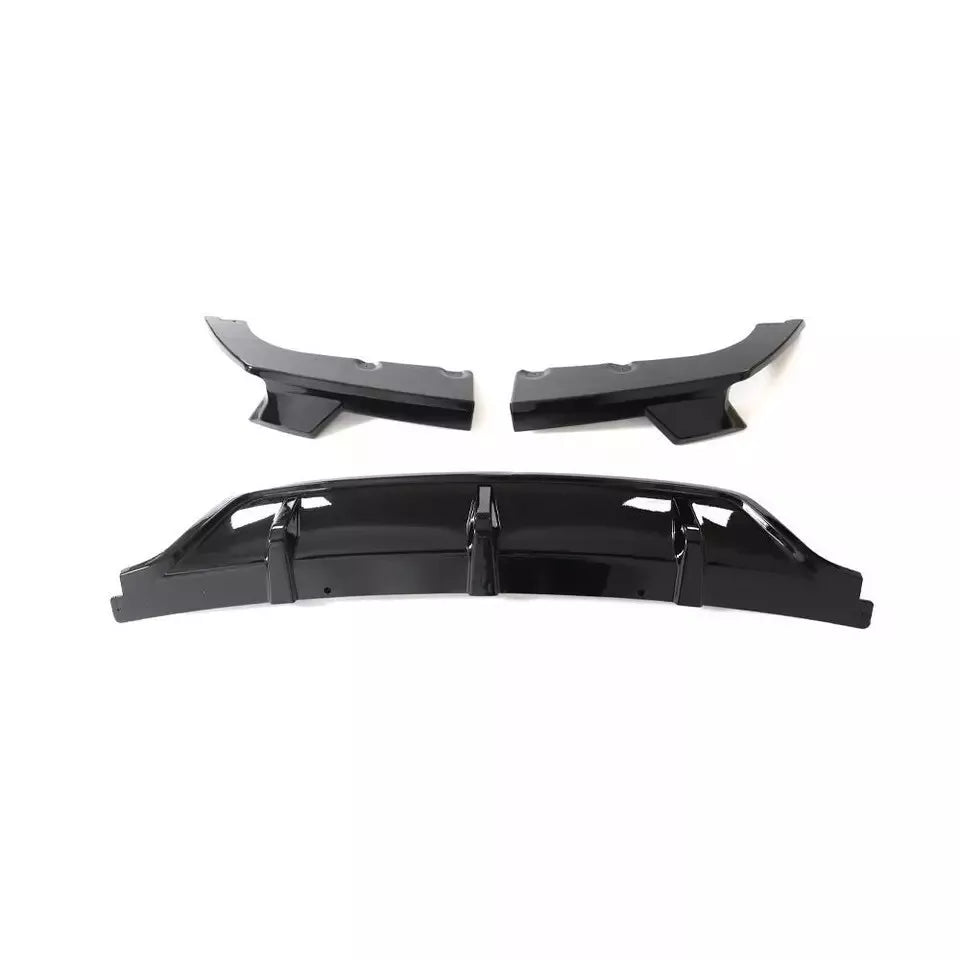 FOR BMW X6 G06 2019-2023 GLOSS BLACK REAR BUMPER DIFFUSER LIP SPLITTERS BODY KIT