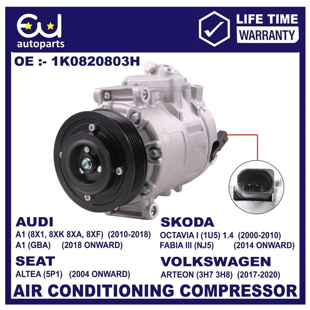 AIR CON A/C COMPRESSOR PUMP FOR SKODA FABIA VW BEETLE CADDY EOS CRAVELLE CRAFTER