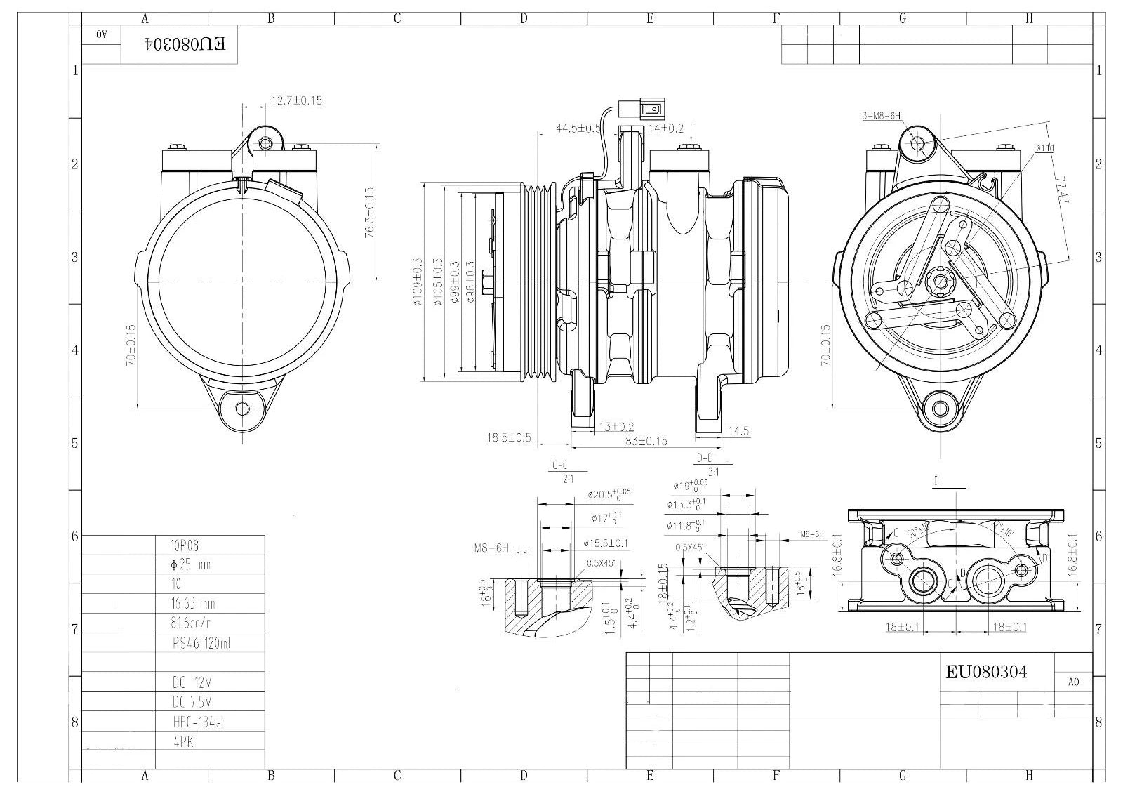 NEW AIR CONDITIONING AC COMPRESSOR FOR CHEVROLET DAEWOO MATIZ M100 M150 0.8 1.0