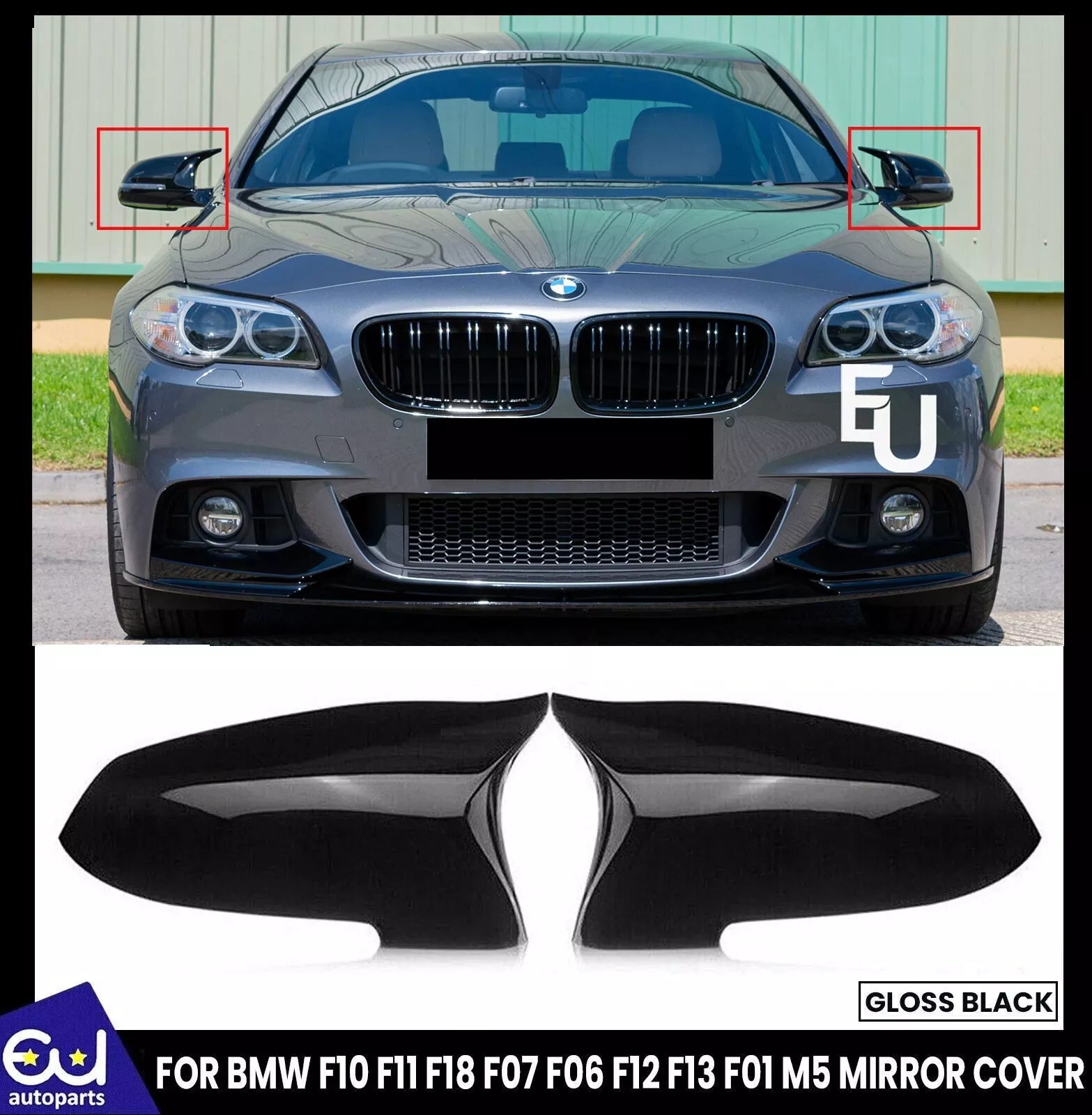 FOR BMW F10 F11 F18 F07 F06 F12 F13 F01 M5 LOOK MIRROR COVER CAP WING LCI 14 ON