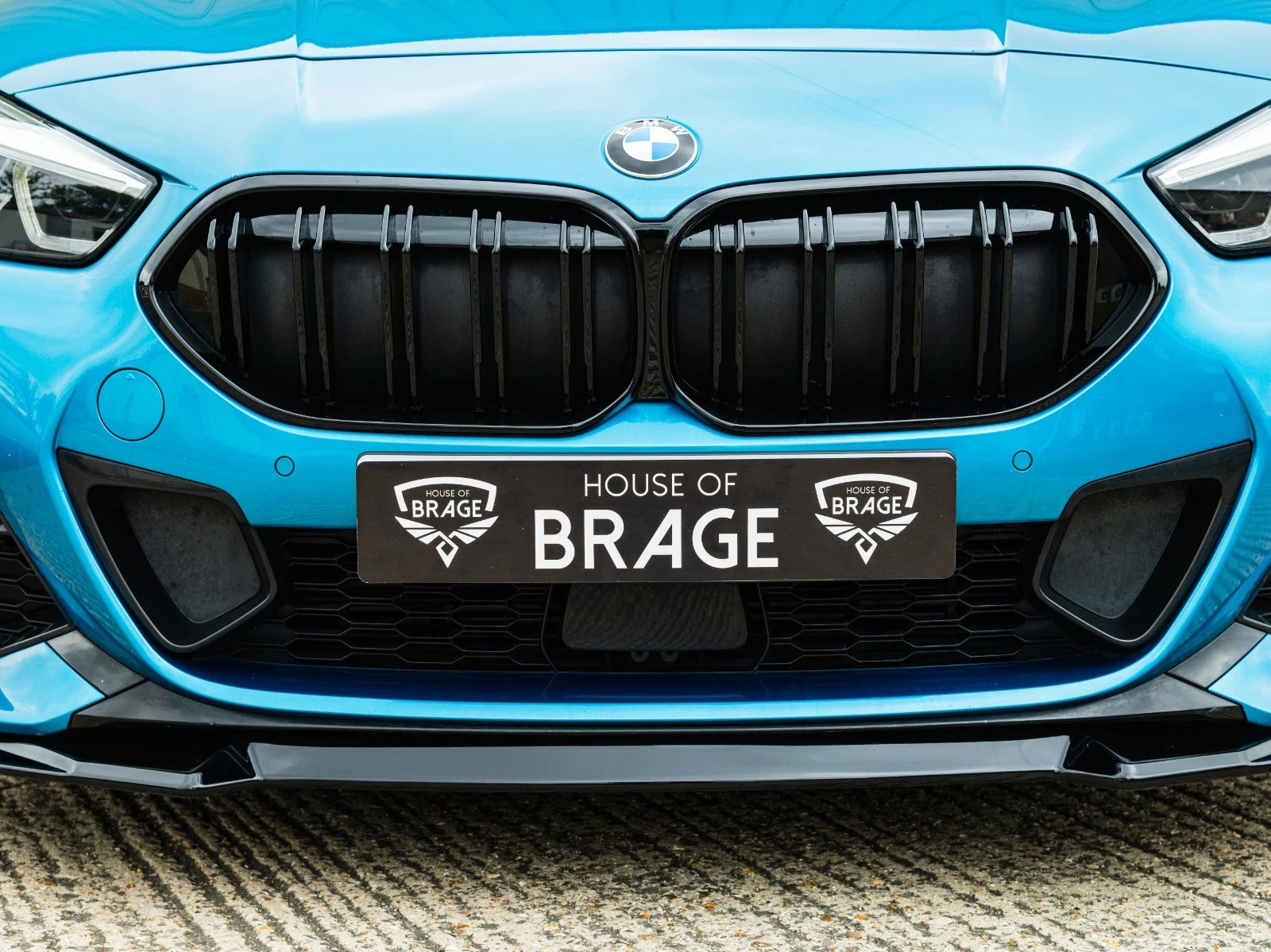 GLOSS BLACK DOUBLE BAR M SPORT LOOK KIDNEY GRILLE GRILL FOR BMW 2 SERIES F44 19+