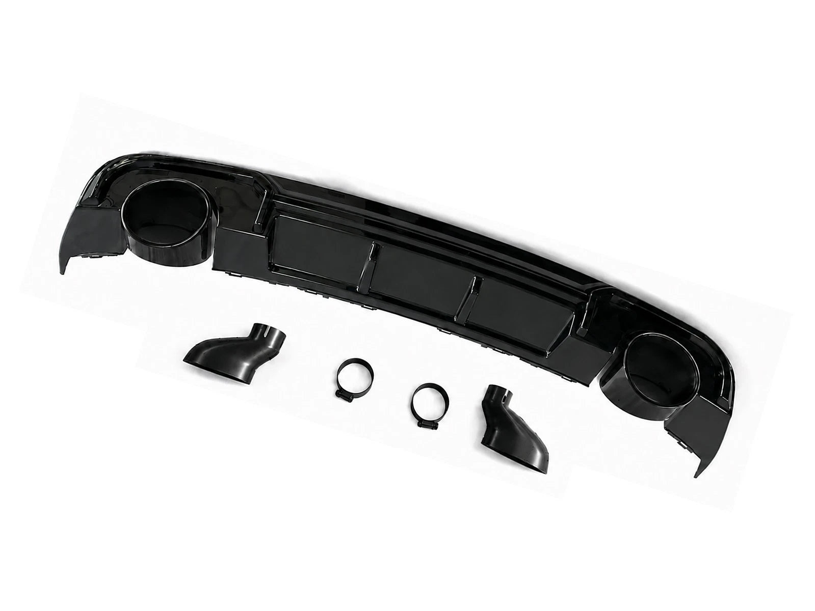 FOR AUDI A3 8V HATCHBACK STANDARD RS3 LOOK REAR DIFFUSER W/TAILPIPE BLACK 16-20