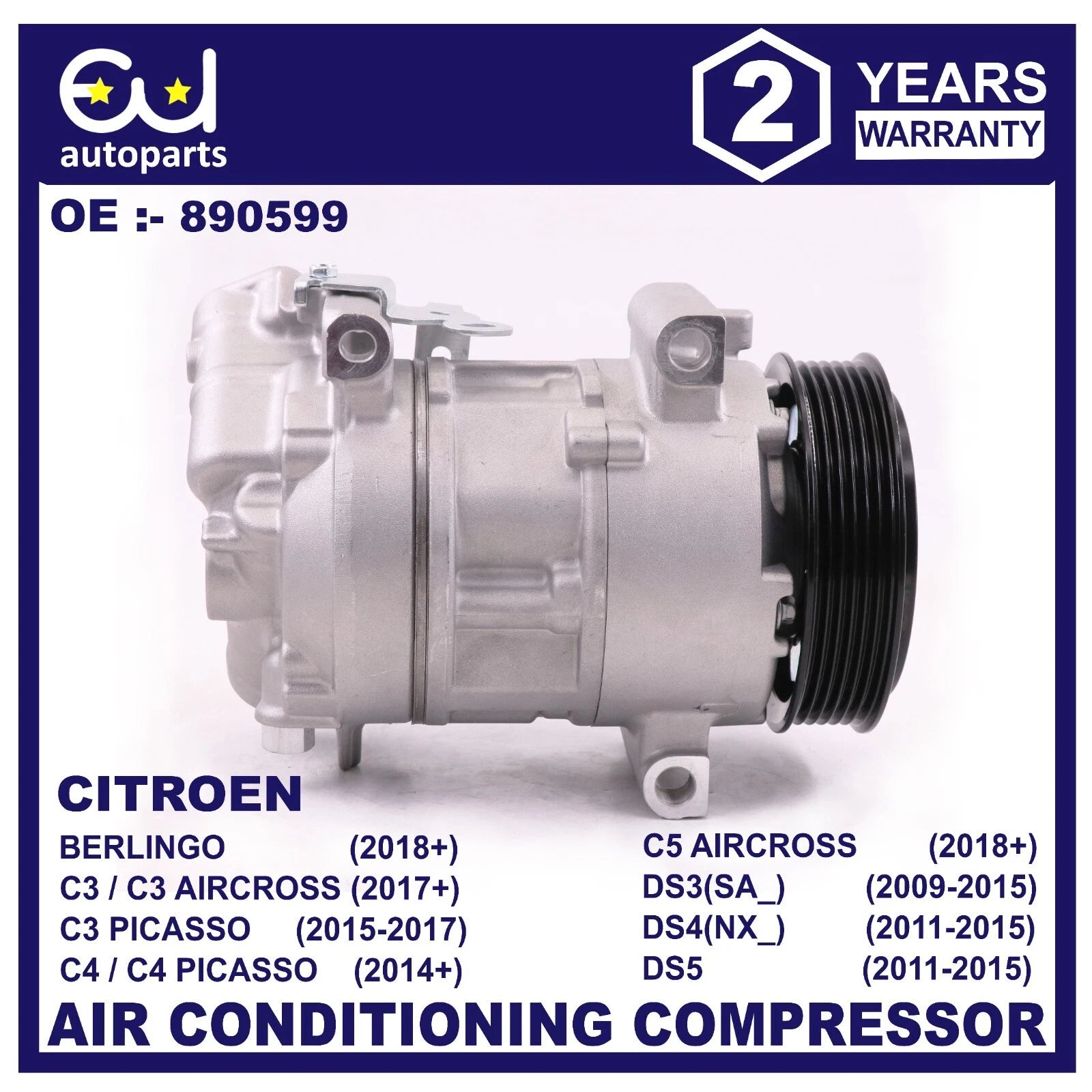 AIR CON A/C COMPRESSOR FOR CITROEN BERLINGO C3 AIRCROSS C4 GRAND PICASSO DS3 DS5