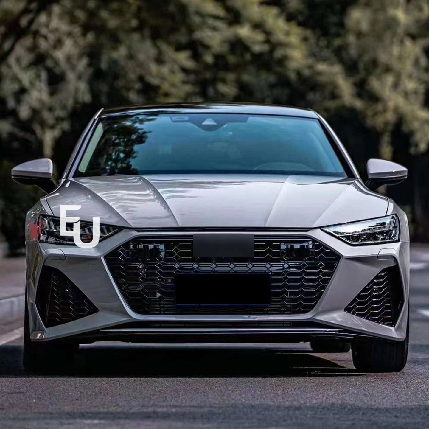 FRONT BUMPER RS7 STYLE PRIMER UPGRADE GLOSS BLACK TRIM FOR AUDI A7 C8 4K MK2 18+