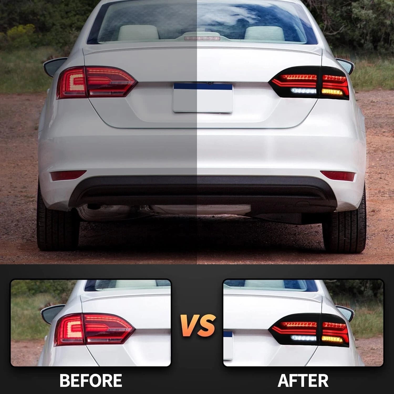 VLAND SMOKED SEQUNTIAL LED REAR TAIL LAMP LAMPS LIGHTS FOR VW JETTA MK6 2011+