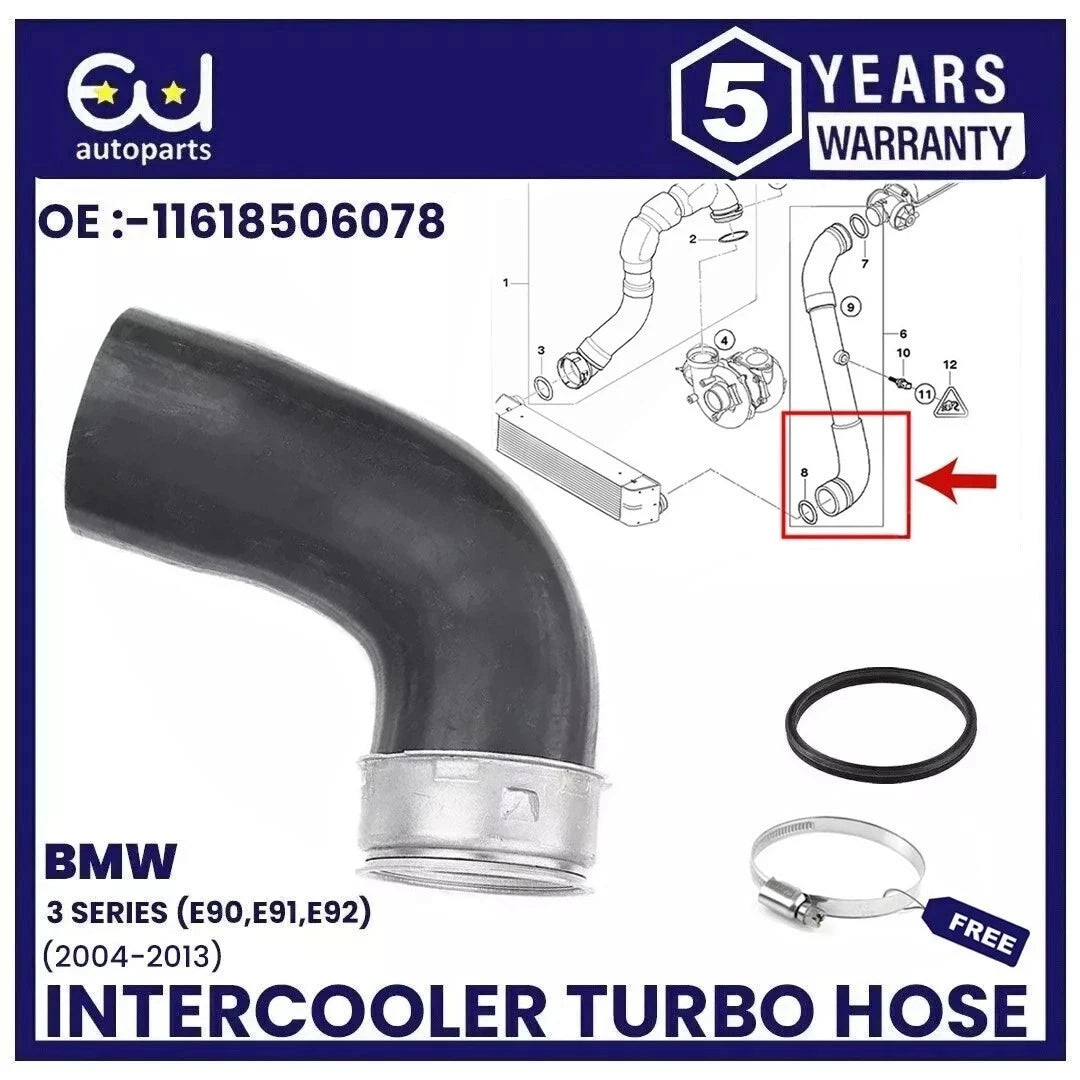 LOWER INTERCOOLER TURBO HOSE PIPE FOR BMW E90 E91 E92 325D 330D 335D 11617793117