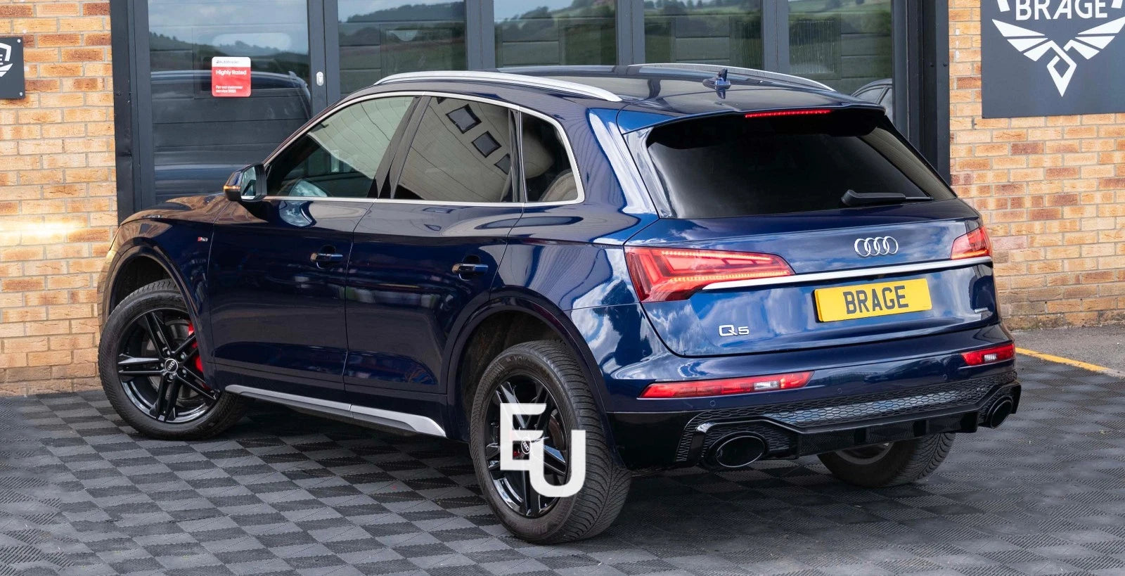 REAR DIFFUSER SQ5 LOOK GLOSS BLACK QUAD EXHAUST TAILPIPE FOR AUDI Q5 S-T 2018-24