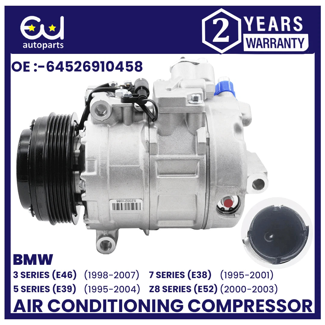 AIR CONDITIONING COMPRESSOR FOR BMW E38 E39 E46 E52 320I 323I 520I 523I M3 M5 Z8
