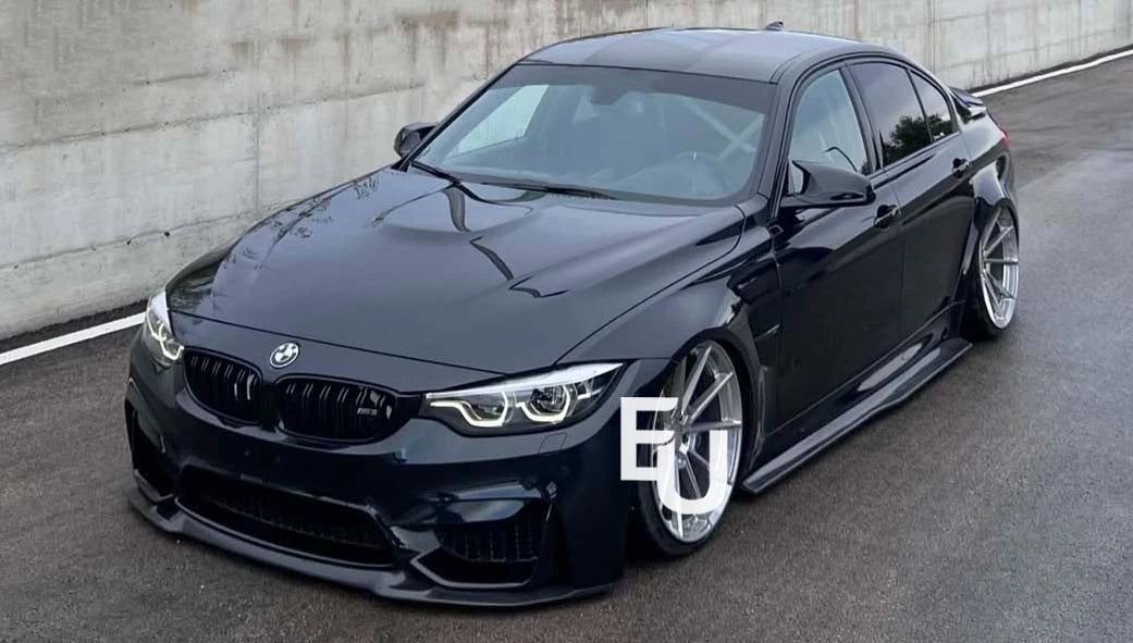 FOR BMW M3 M4 F80 F82 SIDE SKIRTS EXTENSION BLADE LIP CARBON LOOK 2013-2018  FIT