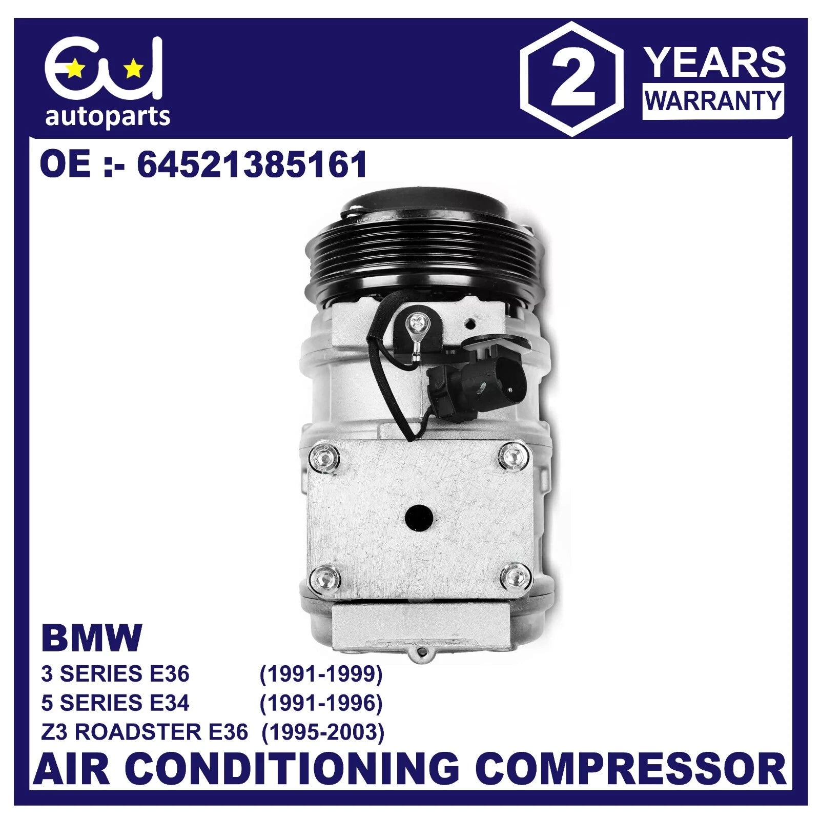 AIR CONDITIONING COMPRESSOR FOR BMW 3 SERIES Z3 E36 5 SERIES E34 64521385161 NEW