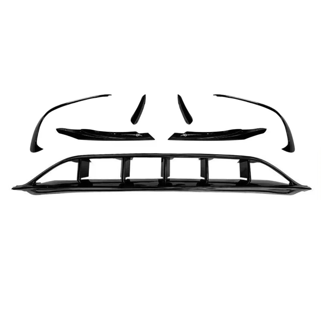 AERO KIT FOR MERCEDES A CLASS W176 AMG FRONT SPLITTER LIP FINS GLOSS BLACK 16-18