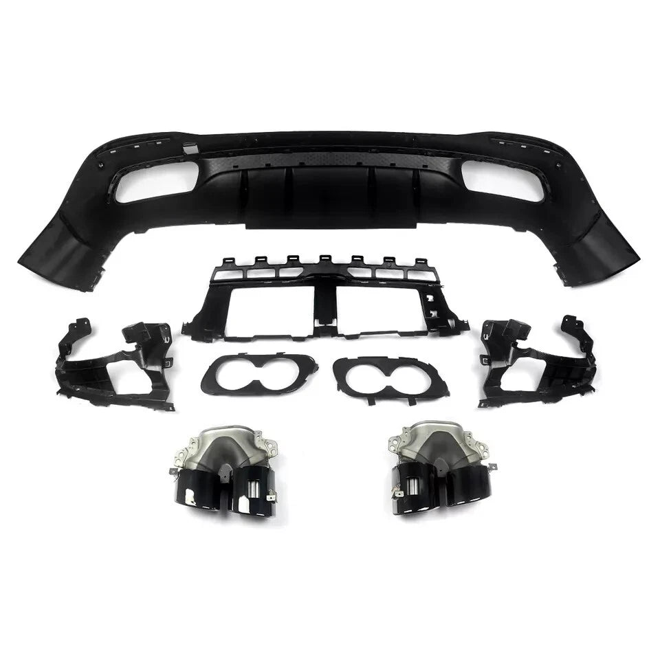 FOR MERCEDES GLE ML V167 W167 GLE53 STYLE REAR DIFFUSER & BLACK TAILPIPES 2019+