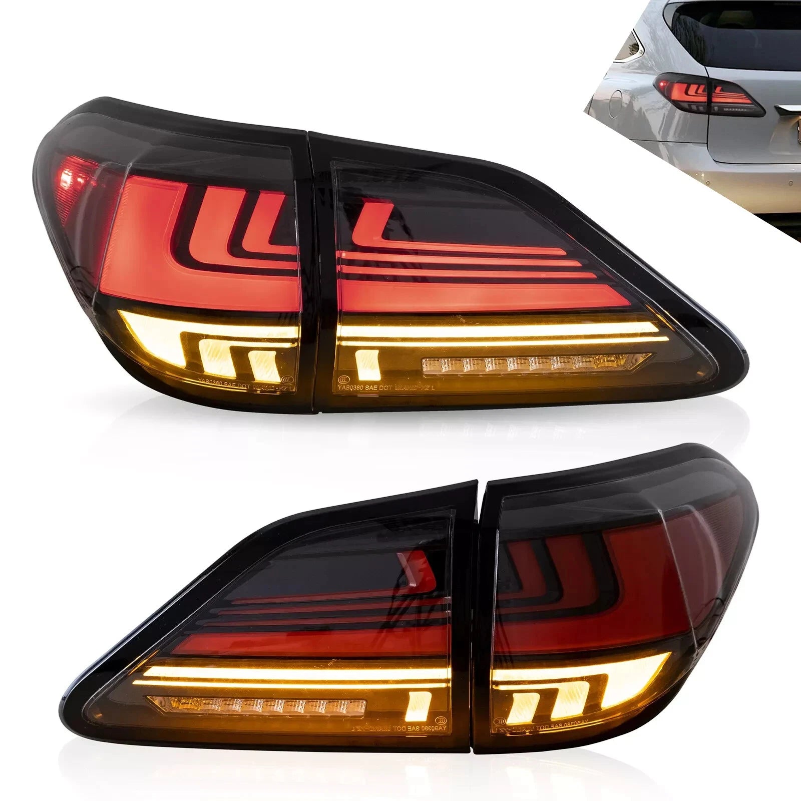 FOR LEXUS RX350 450H FULL LED SEQUENTIAL REAR TAIL LIGHT LAMP W/ANIMATION 09-15