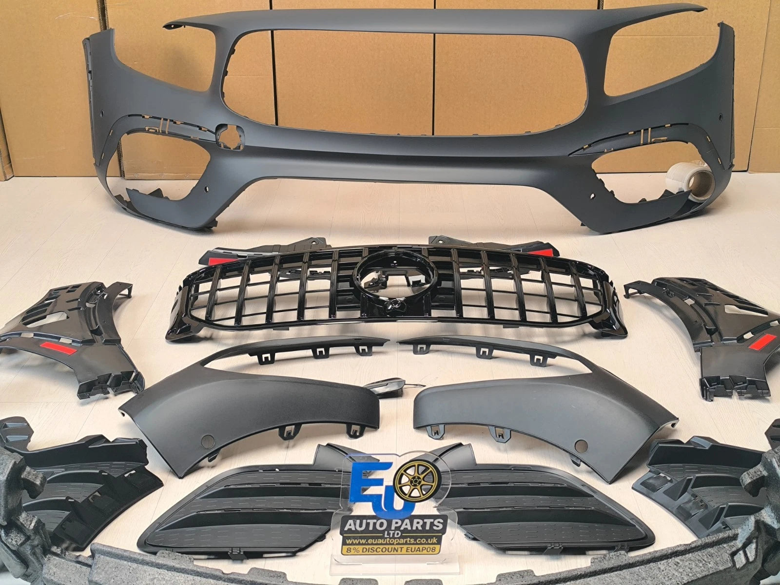FOR MERCEDES GLB X247 2019-2023 AMG35 CONVERSION FRONT BUMPER BODYKIT GRILLE