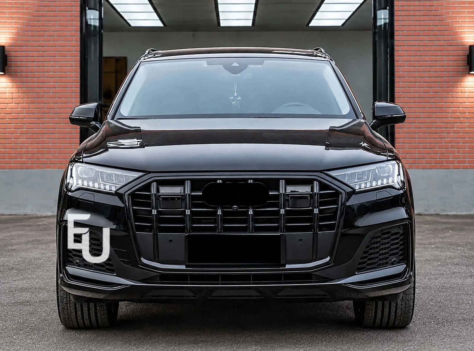 SQ7 STYLE FRONT BUMPER GRILL GRILLE FOR AUDI Q7 4M FACELIFT 2020-23 GLOSS BLACK
