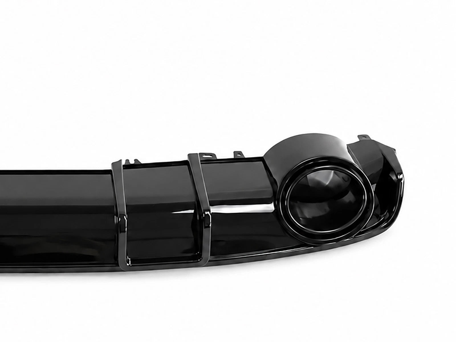 FOR AUDI A4 S4 B9 S-LINE RS4 LOOK REAR DIFFUSER W/TAILPIPE GLOSS BLACK 2015-2019