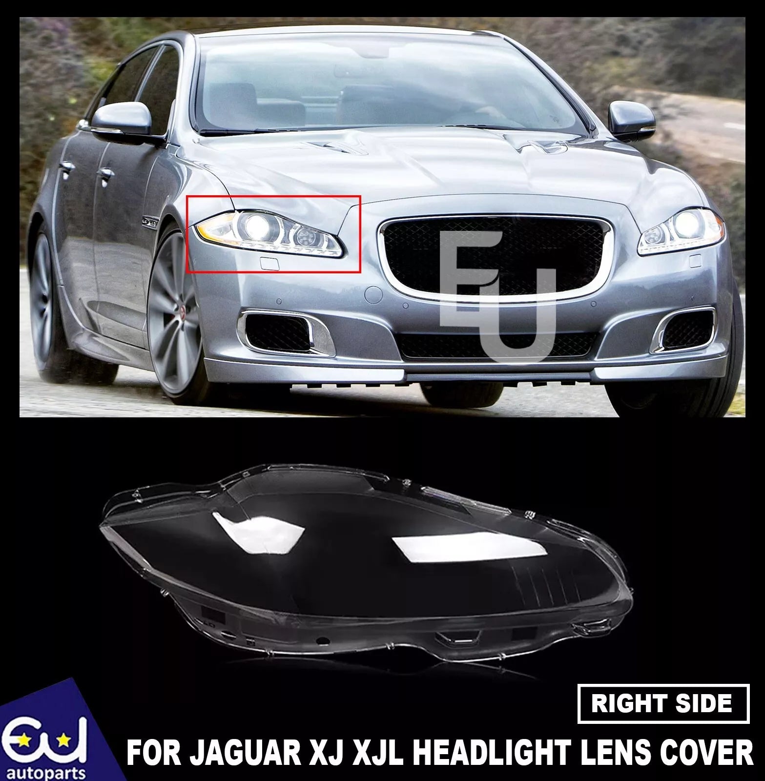 RIGHT DRIVER SIDE HEADLIGHT LENS COVER LAMP FOR JAGUAR XJ XJL 2010-2019