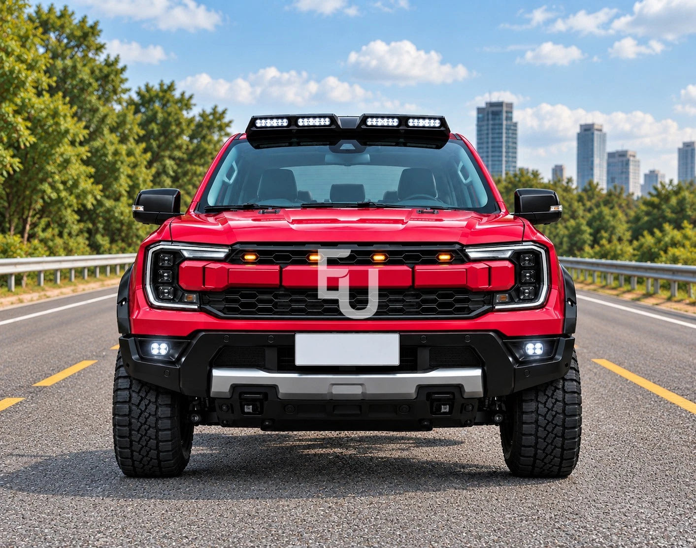 GLOSS BLACK POD QUAD LED MOUNTED ROOF LIGHT FOR FORD RANGER T6 T7 T8 T9 2011+