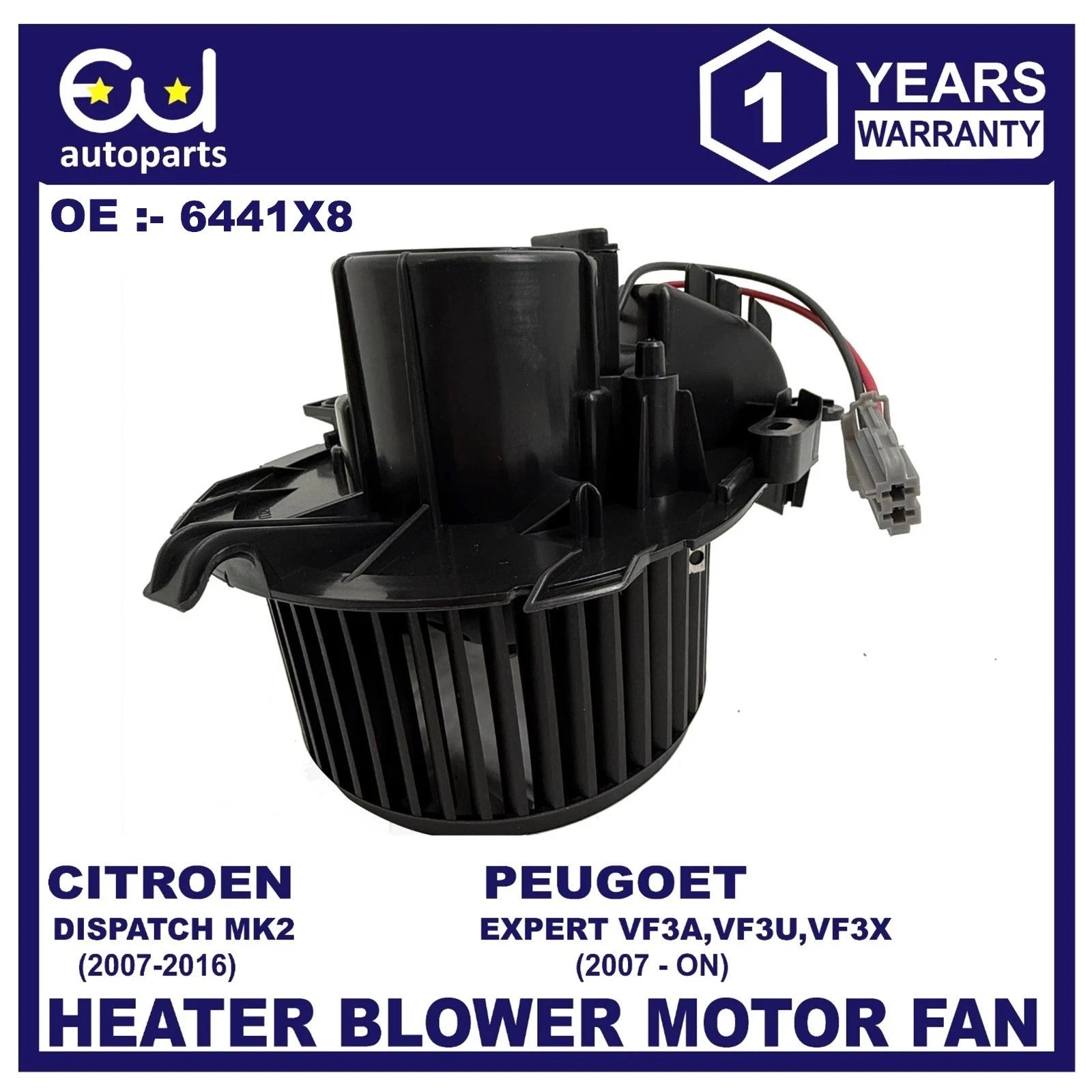 HEATER BLOWER MOTOR FAN FOR CITROEN DISPATCH MK2 PEUGEOT EXPERT 1.6 2.0 HDi
