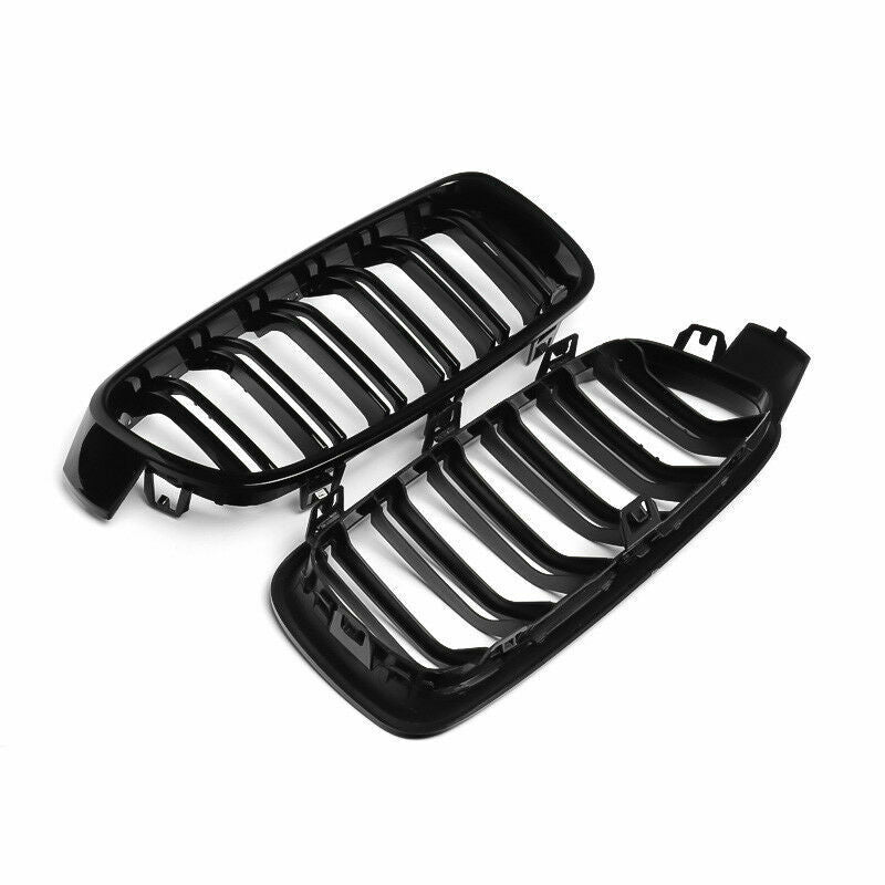 FOR BMW 3 SERIES F30 F31 DUAL LINE KIDNEY  GRILLE GRILL GLOSS BLACK