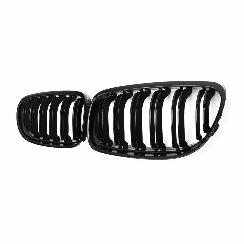 FRONT DUAL KIDNEY GRILLE FOR BMW 3 SERIES E90 E91 09-12 LCI M STYLE GLOSS BLACK