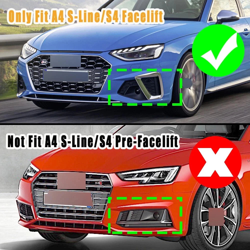 FOR AUDI A4 S4 B9.5 S LINE FRONT BUMPER LIP SPLITTER SPOILER GLOSS BLACK 2020+
