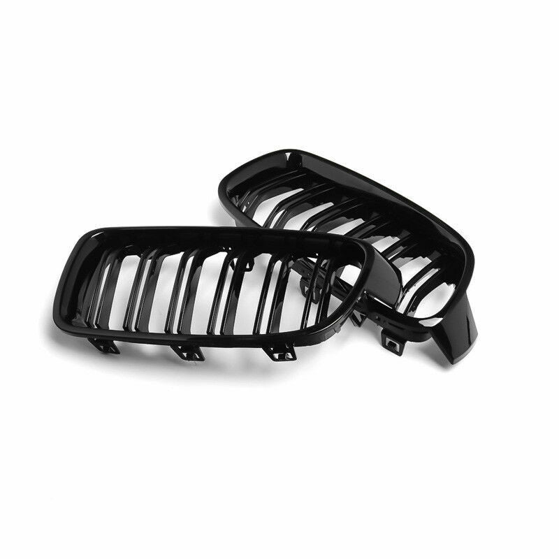 FOR BMW 3 SERIES F30 F31 DUAL LINE KIDNEY  GRILLE GRILL GLOSS BLACK