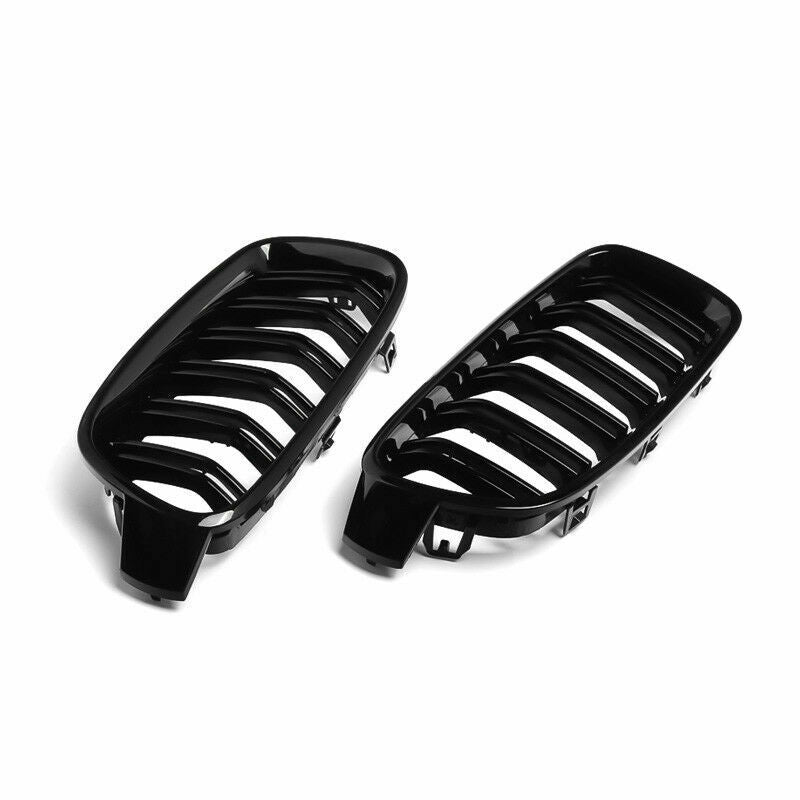 FOR BMW 3 SERIES F30 F31 DUAL LINE KIDNEY  GRILLE GRILL GLOSS BLACK